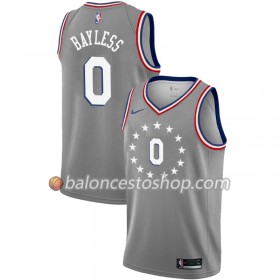 Camiseta Hombre NBA Philadelphia 76ers Jerryd Bayless 0 2018-19 Nike City Edition Gris Swingman
